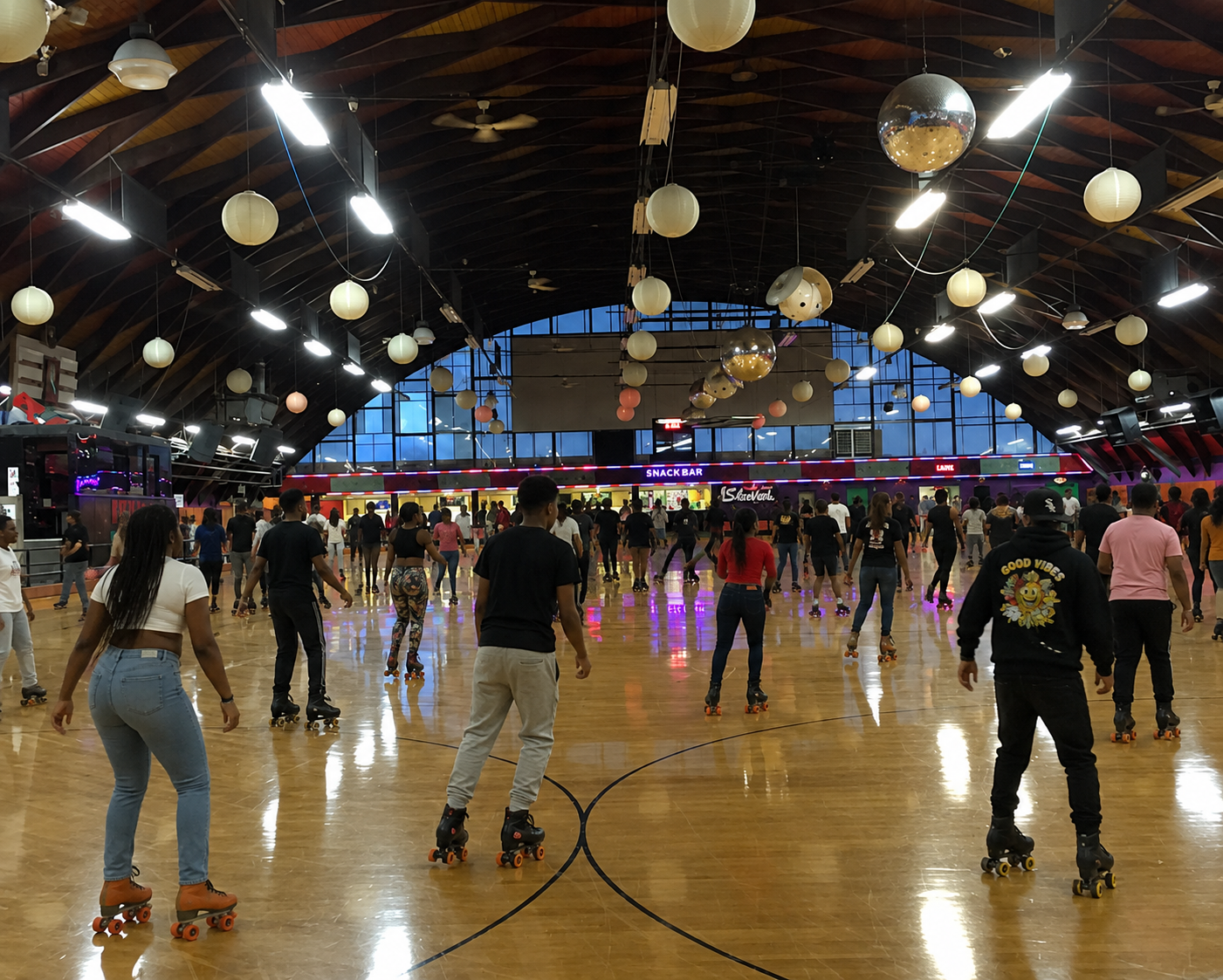 Interior of Northland Roller Rink in Detroit